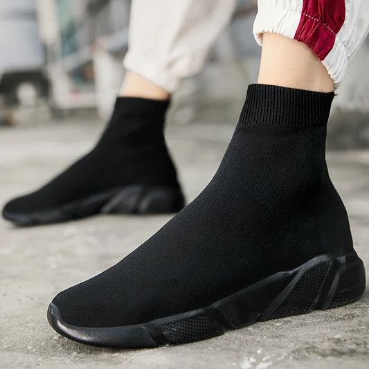Black Sock Sneakers Men Women Soft Comfy Men's Running Shoes Large Size 35-47 Light Slip On Mens Trainers Zapatillas Informales